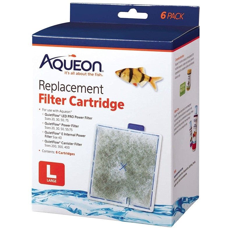 Aqueon QuietFlow Replacement Filter Cartridge Large, 6 ct