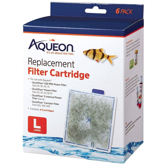 Aqueon QuietFlow Replacement Filter Cartridge Large, 6 ct