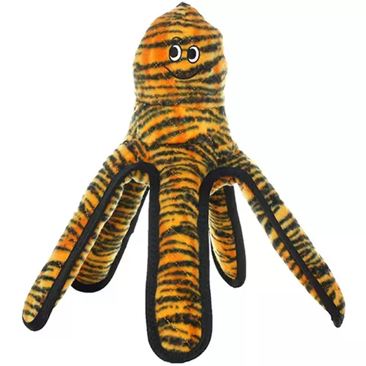 Tuffy Mega Octopus Tiger, Mega Large, Orange & Black
