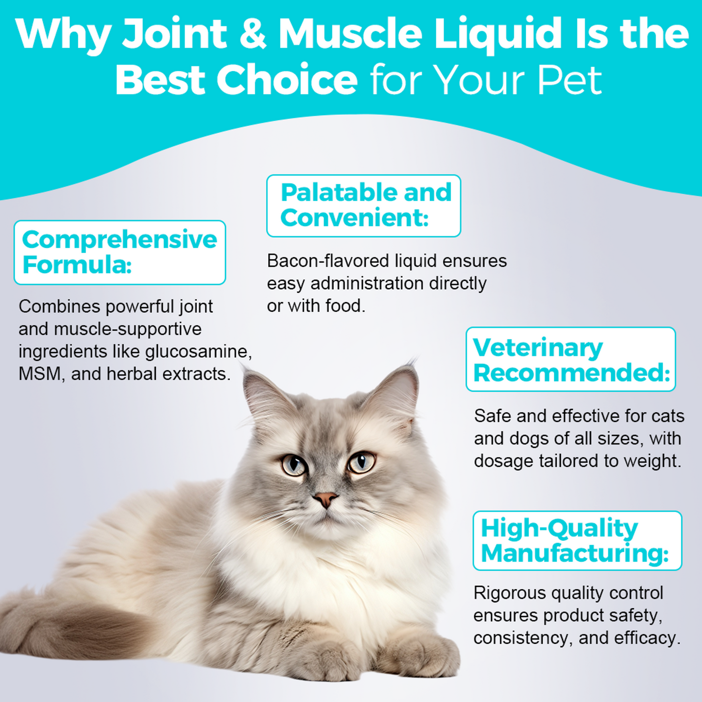 Welsdom Joint & Muscle Support Liquid Supplement for Cats & Dogs - 120mL