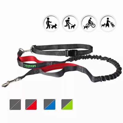 JESPET Hands Free Dog Leash – Reflective Bungee Leash for Running, Red