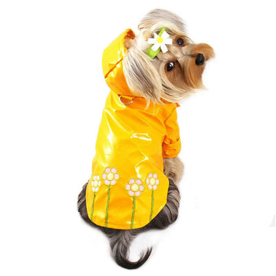 Klippo Dog Raincoat – Polka Dots & Daisies with Cotton Lining