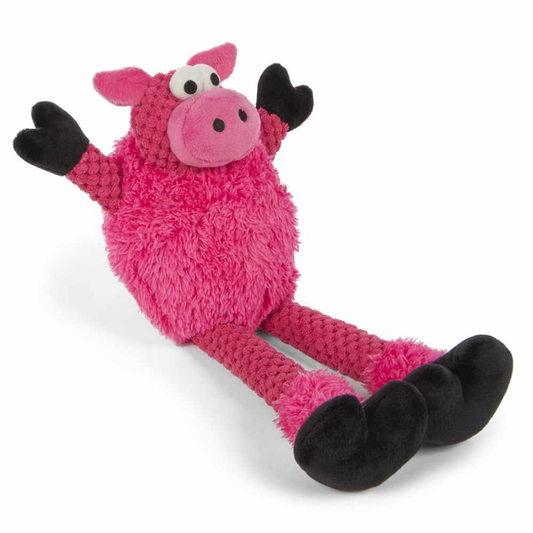 goDog Checkers Skinny Pig w/Chew Guard Plush Dog Toy, Small