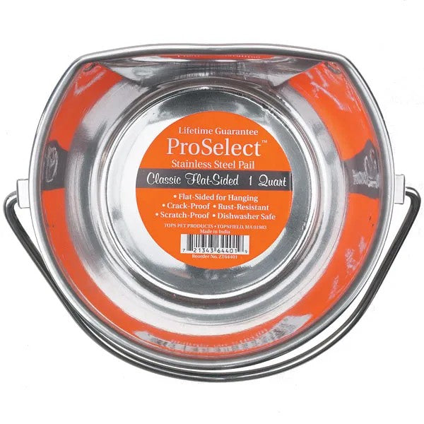 ProSelect Stainless Flat Sided Pail - Size Select