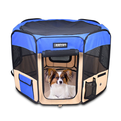JESPET 36" Portable Dog Playpen | 8-Panel Soft Exercise Pen – Blue