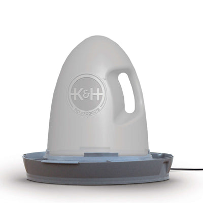 K&H Pet Products Heated Poultry Waterer | 2.5 Gallon BPA-Free Gray