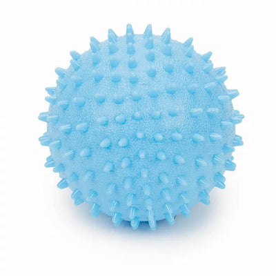 Pet Edge DG Spiked TPR Ball Dog Toy with Bell - Durable Rubber Fetch Toy