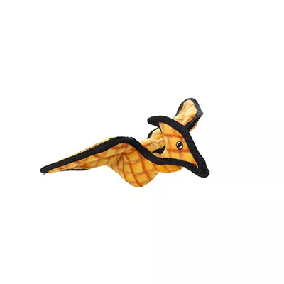 Tuffy Jr Dinosaur Pteradactyl Dog Toy – Durable Orange & Yellow Tug Toy