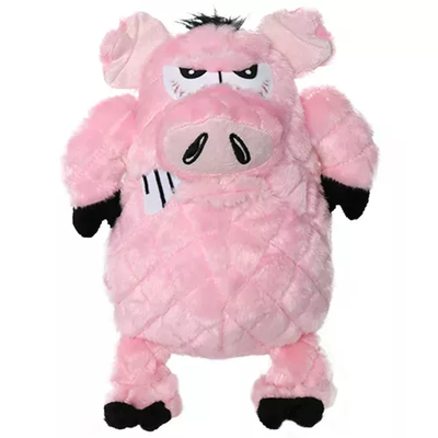 Mighty Angry Animals Pig Plush Dog Toy – Durable Pink Tug Toy