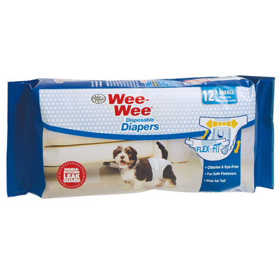 Four Paws Wee-Wee Disposable Dog Diapers | Extra Small White | 12 Pack