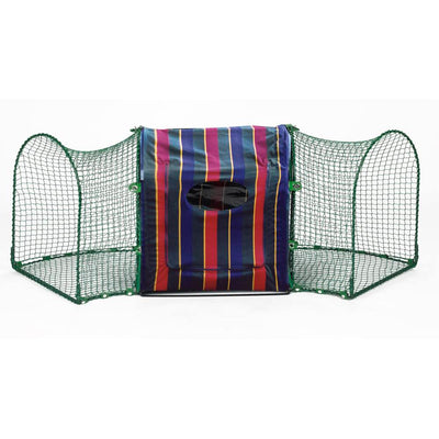 Kittywalk Clubhouse Weather Resistant Striped Outdoor Cat Enclosure