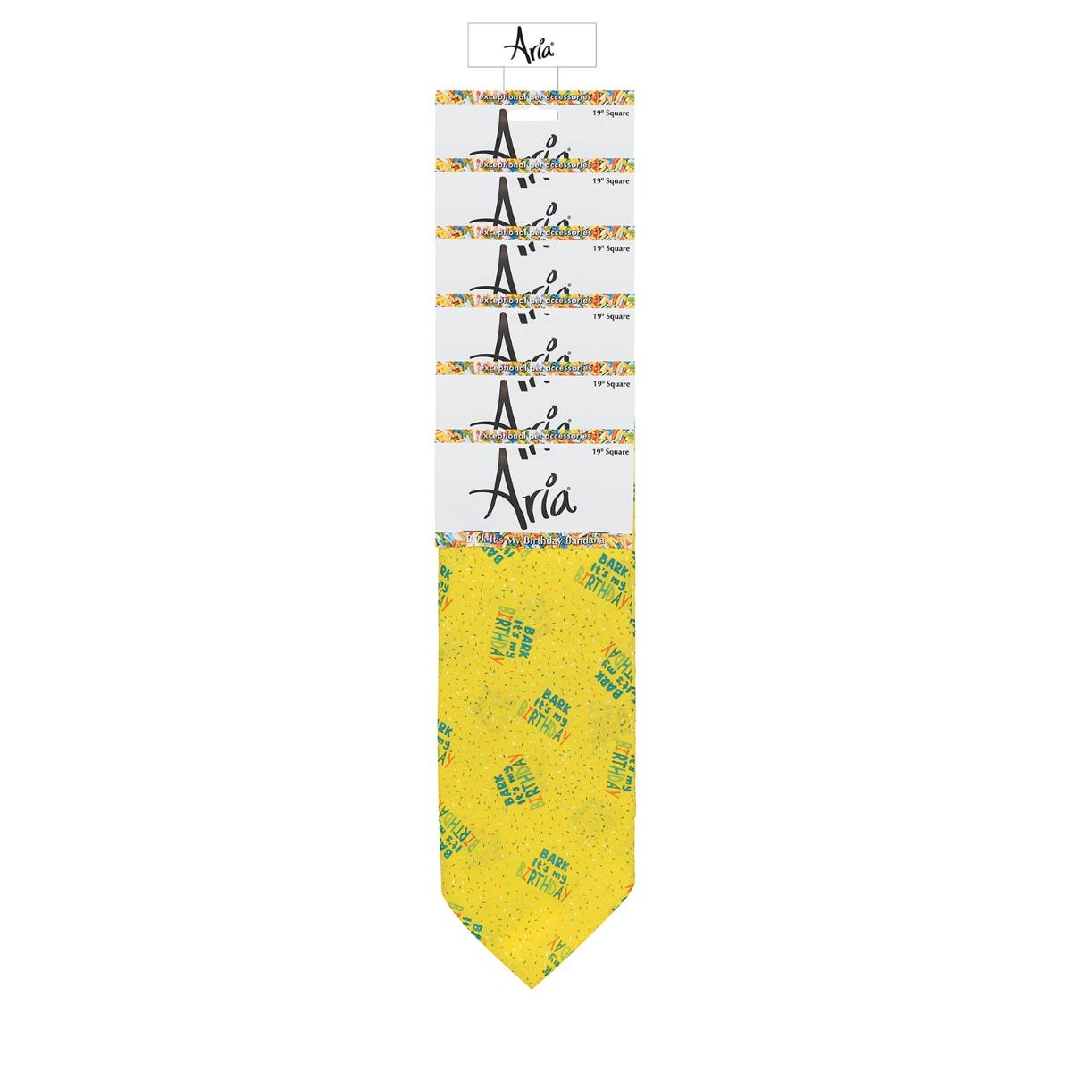 aria bark its my birthday bandana 6pc retail display strip