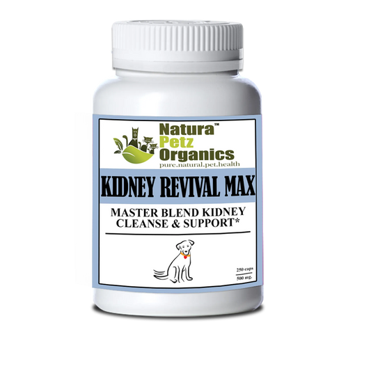 Kidney Revival Max Kidney Cleanse &Capsules Adult & Senior Dogs, DOG 250 Caps - 500 mg.