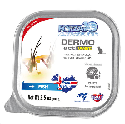Forza10 ActiWet Dermo Skin Support Icelandic Fish Cat Food – 3.5oz 32pk