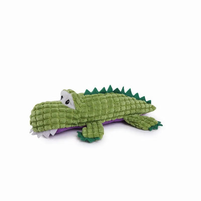 Zanies Corduroy Croc Dog Chew Toy - Durable Squeaky Plush