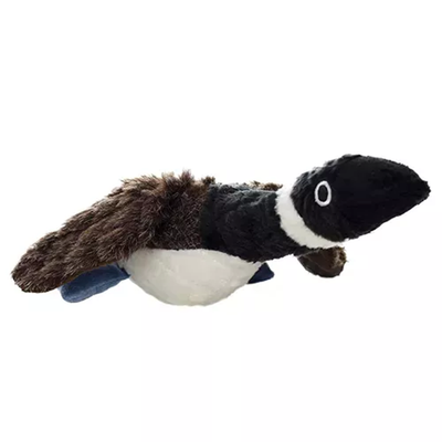 Mighty Nature Duck Dog Toy - Large Plush Interactive Toy - Black & Brown