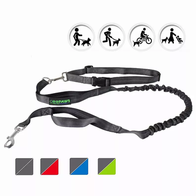 Jespet Hands Free Dog Leash – Reflective Bungee Leash for Running | Black