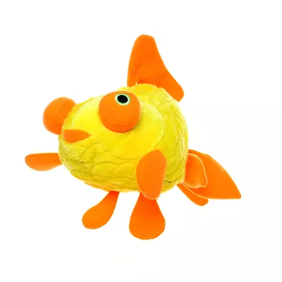 Mighty Ocean Goldfish Dog Toy – Large Plush Tug Toy, Orange & Yellow