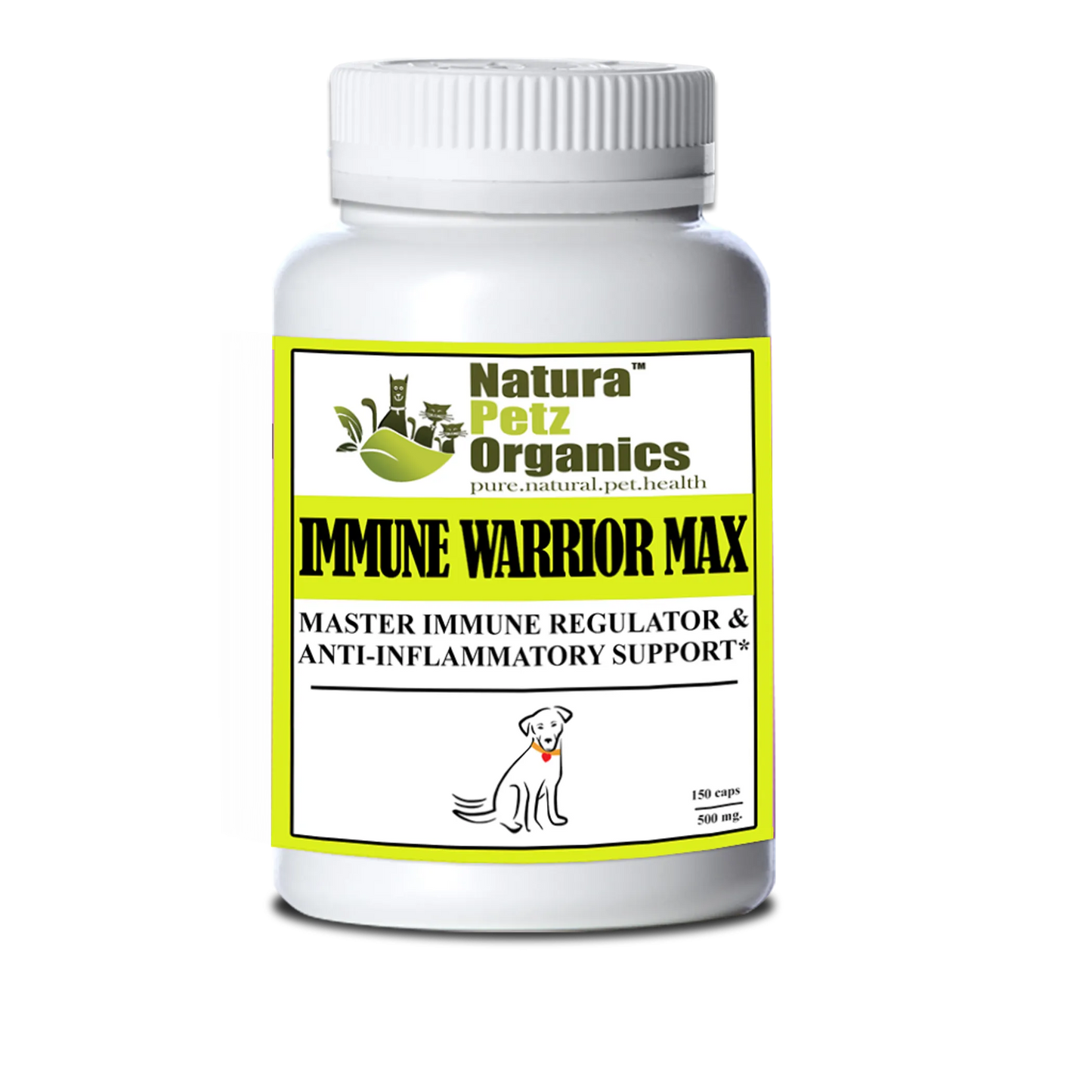 Immune Warrior Max Capsules Immune Regulator & Anti-Inflammatory, DOG 500 mg. - 150 caps