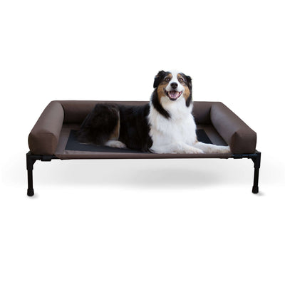 K&H Original Bolster Pet Cot – Large Chocolate Cooling Dog Bed