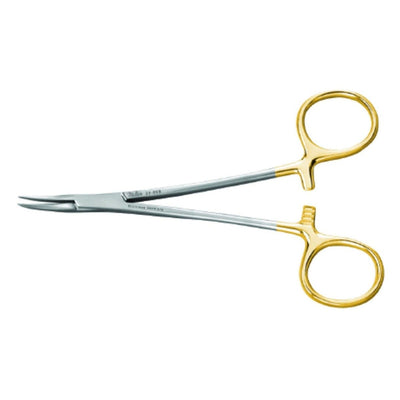 gold curved locking hemostats