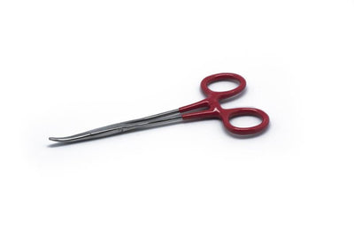 DDP Hemostat 5in Red Curved Locking