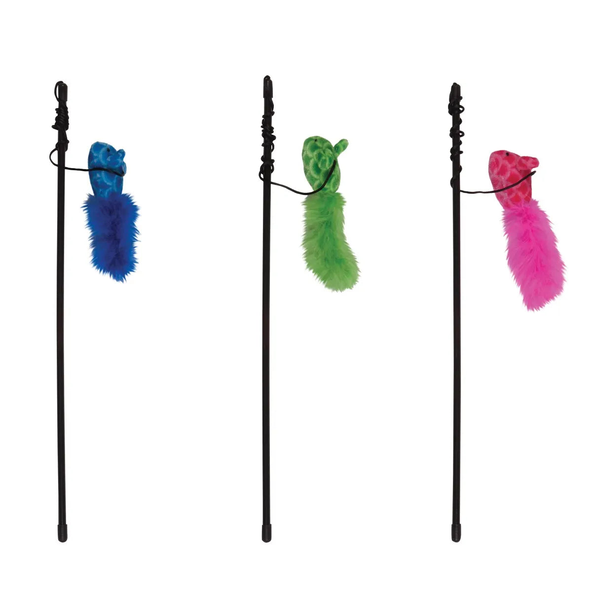 Kylie's Brights Printed Plush Feather Mouse Assorted Colors