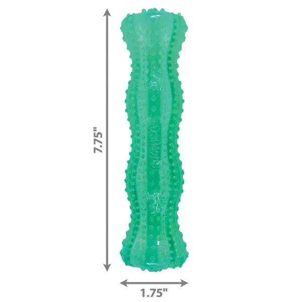 KONG Squeezz Dental Stick Dog Chew Toy – Flexible TPR Rubber, 7.75"