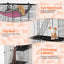 3 Tier Pet Playpen Cage Metal Indoor Pet House 28.15 x 13.97 x 42.12in