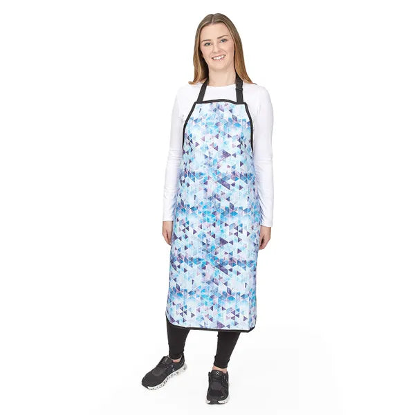 Pet Edge Waterproof Grooming Apron – Blue Crystal Matte Print PVC