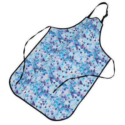 Pet Edge Waterproof Grooming Apron – Blue Crystal Matte Print PVC