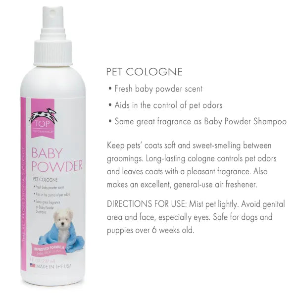 Top Performance Baby Powder Dog Grooming Cologne Mist 8oz - 4 Pack
