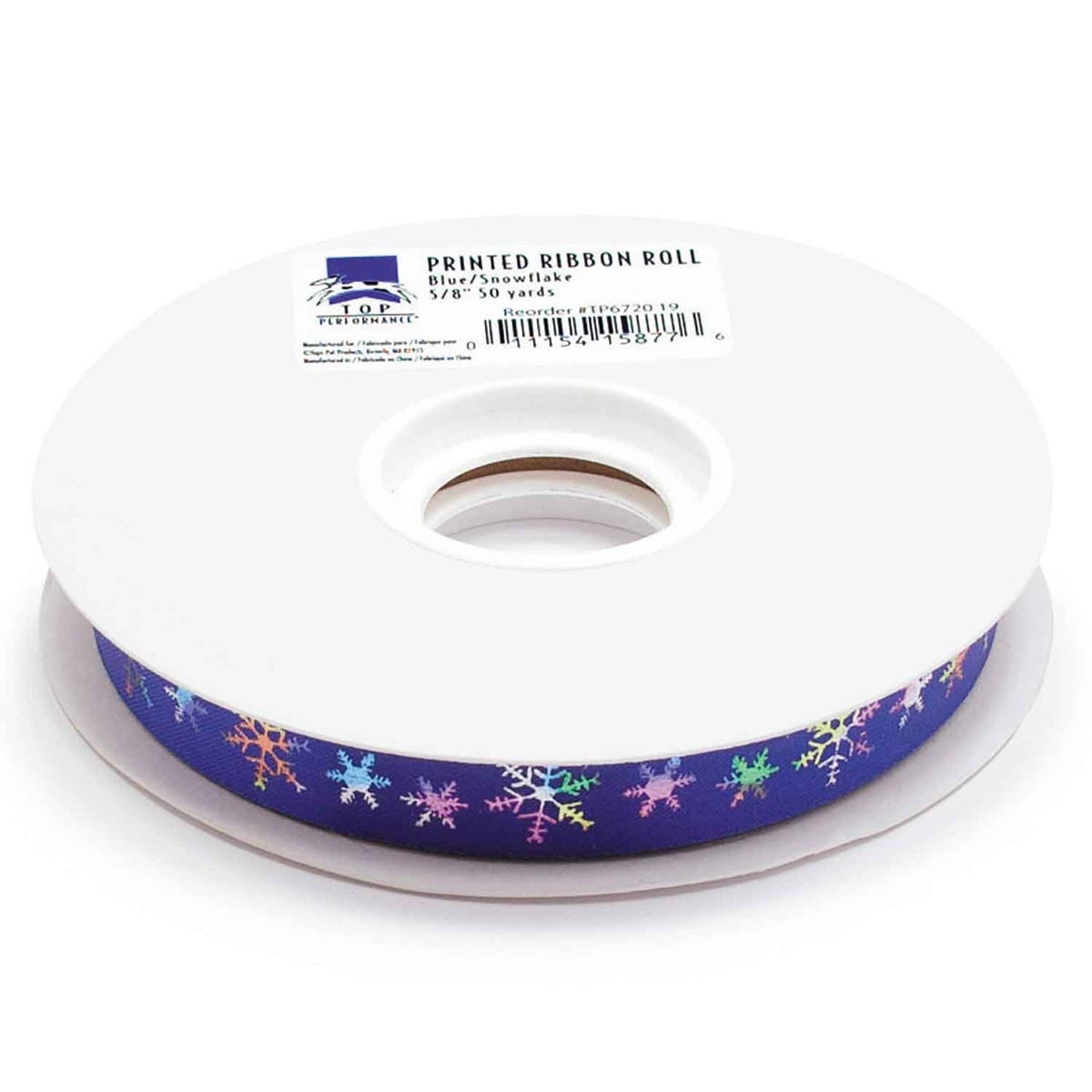 TP Printed Ribbon Roll 50yds Blu/Snowf