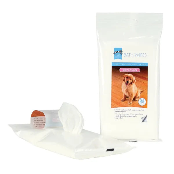 Top Performance Bath Wipes - Baby Powder Scent - 24 Pack