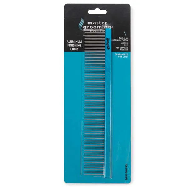Pet Edge MG Aluminum Finishing Comb for Dog Grooming, 10-Inch