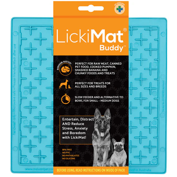 Lickimat Buddy Dog Slow Feeder Mat 8x8 - Select a Color