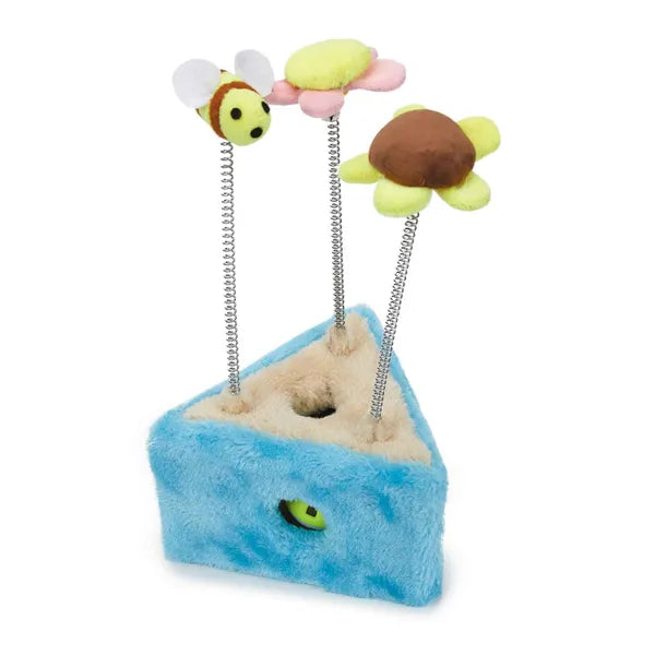 Savvy Tabby Bee-Utiful Flower Cat Scratcher – Interactive Toy Box