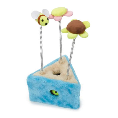 Savvy Tabby Bee-Utiful Flower Cat Scratcher – Interactive Toy Box