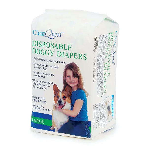 ClearQuest® Disposable Doggy Diapers - Select a Size