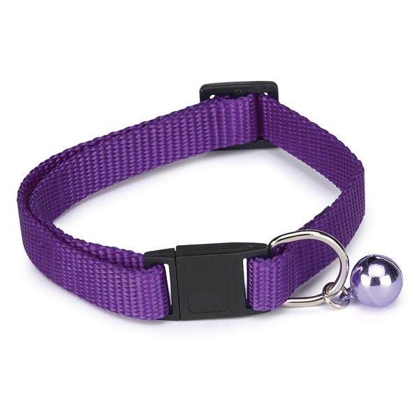 MT Nylon Cat Collar 8-12In Purple