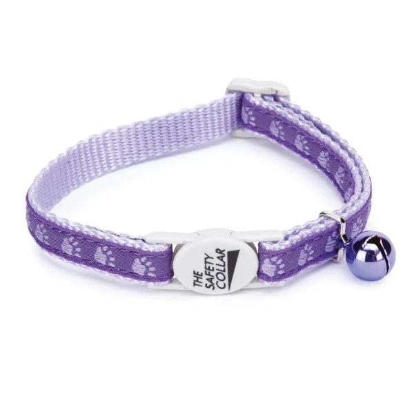 Meow Town Two-Tone Pawprint Cat Collars - Pick a Color