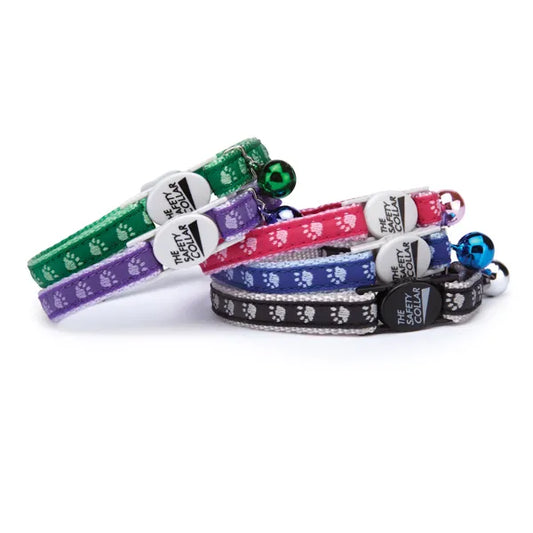 Meow Town Two-Tone Pawprint Cat Collars - Pick a Color