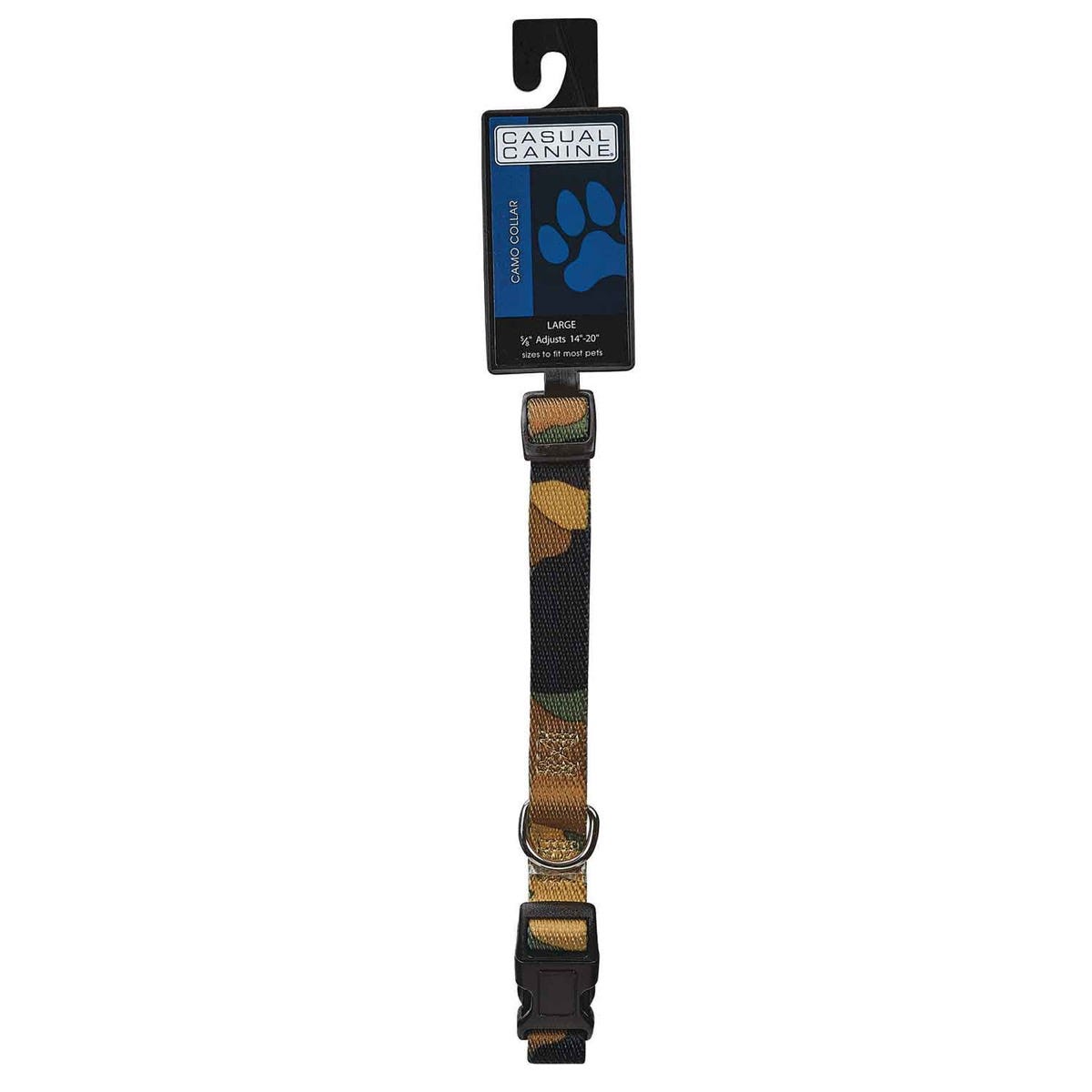 casual canine camo collar 14 20in green