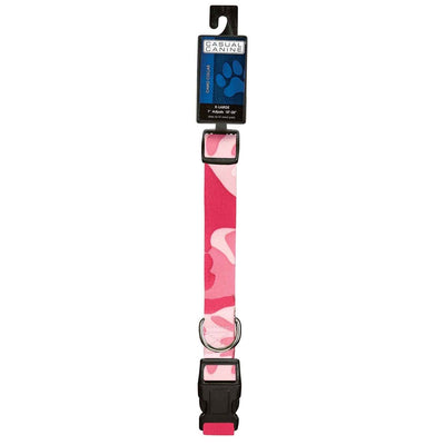 casual canine camo collar 18 26in pink