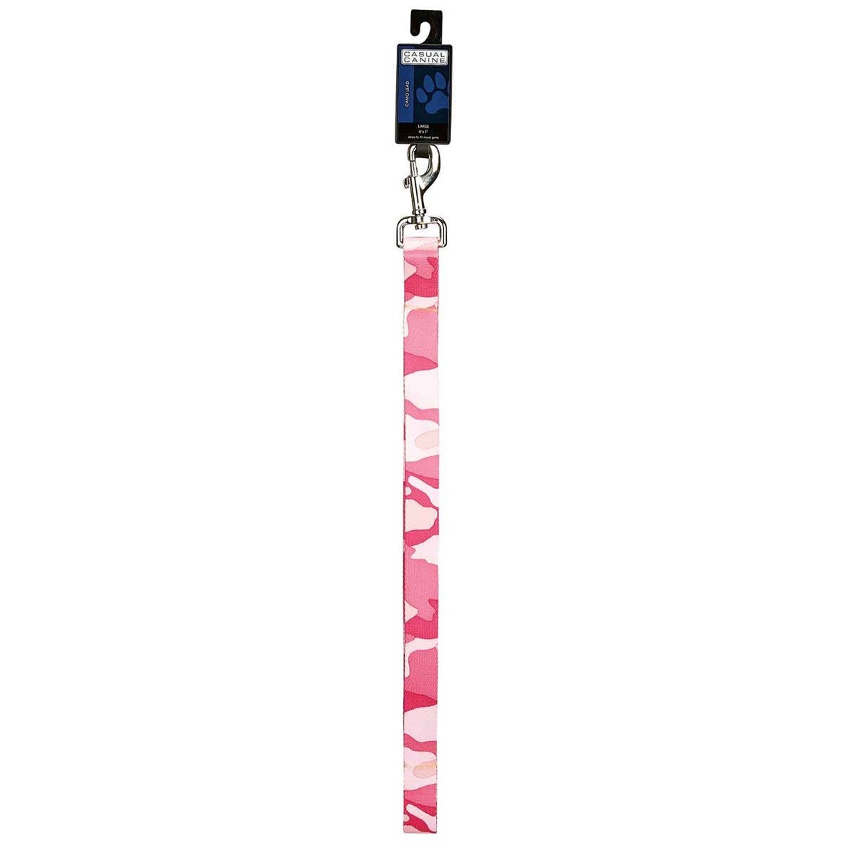 casual canine camo lead 6ftx1in pink