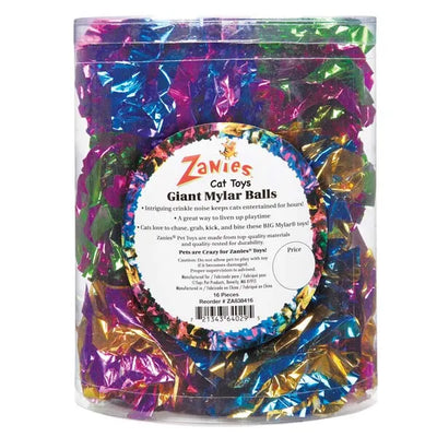 Zanies Giant Mylar Ball Canisters, 16 Pcs