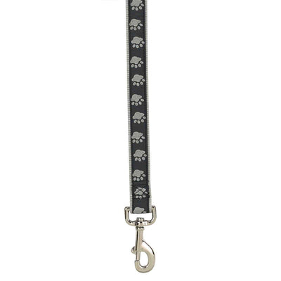 casual canine twotone pawprint lead 6ftx1in black