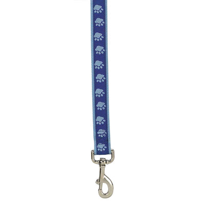 casual canine twotone pawprint lead 6ftx1in blue