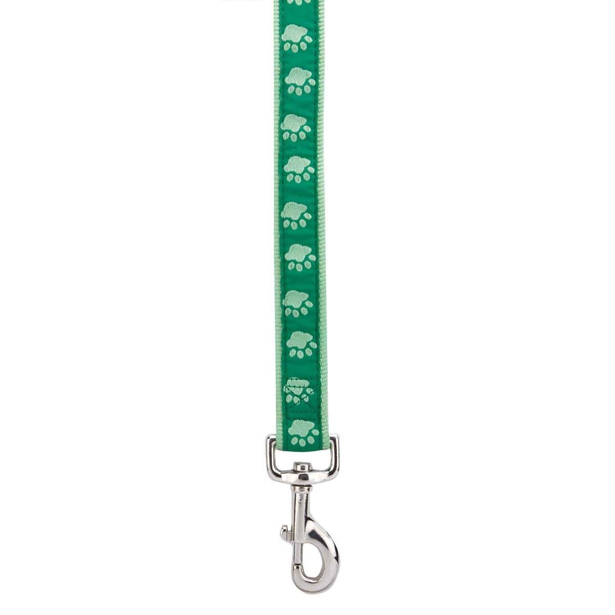 casual canine twotone pawprint lead 6ftx1in green