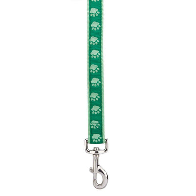 casual canine twotone pawprint lead 6ftx1in green